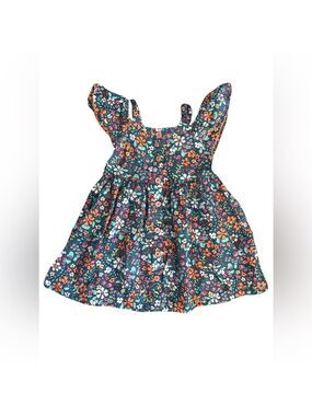 Penelope Mack Floral Kids Dress - Blue, Orange, Pink, White